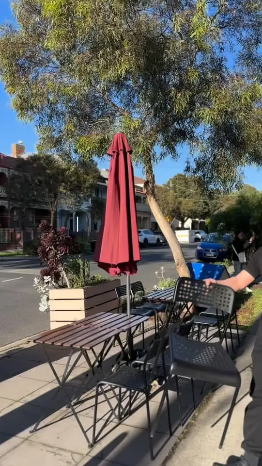 Tables and umbrella outside The Nicholson on Union St
